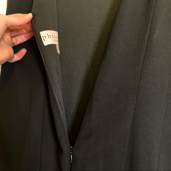 NWOT Philosophy Black Sleeveless Fitted Sheath Dress Peter Pan Jeweled Collar - Picture 7 of 10